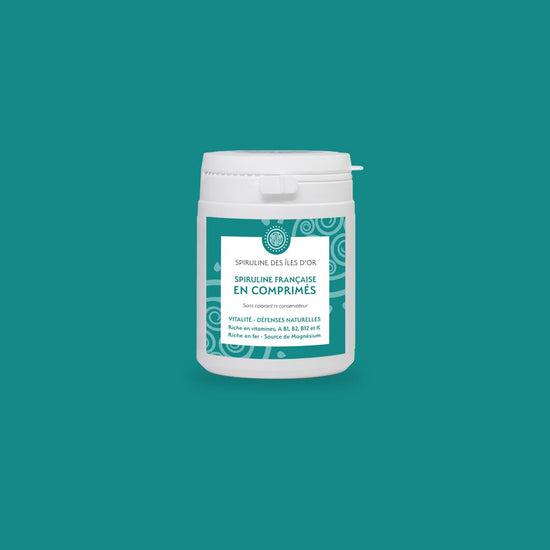 Spiruline BIO en comprimés pot 100 grammes Spiruline BIO en comprimés pot 100 grammes