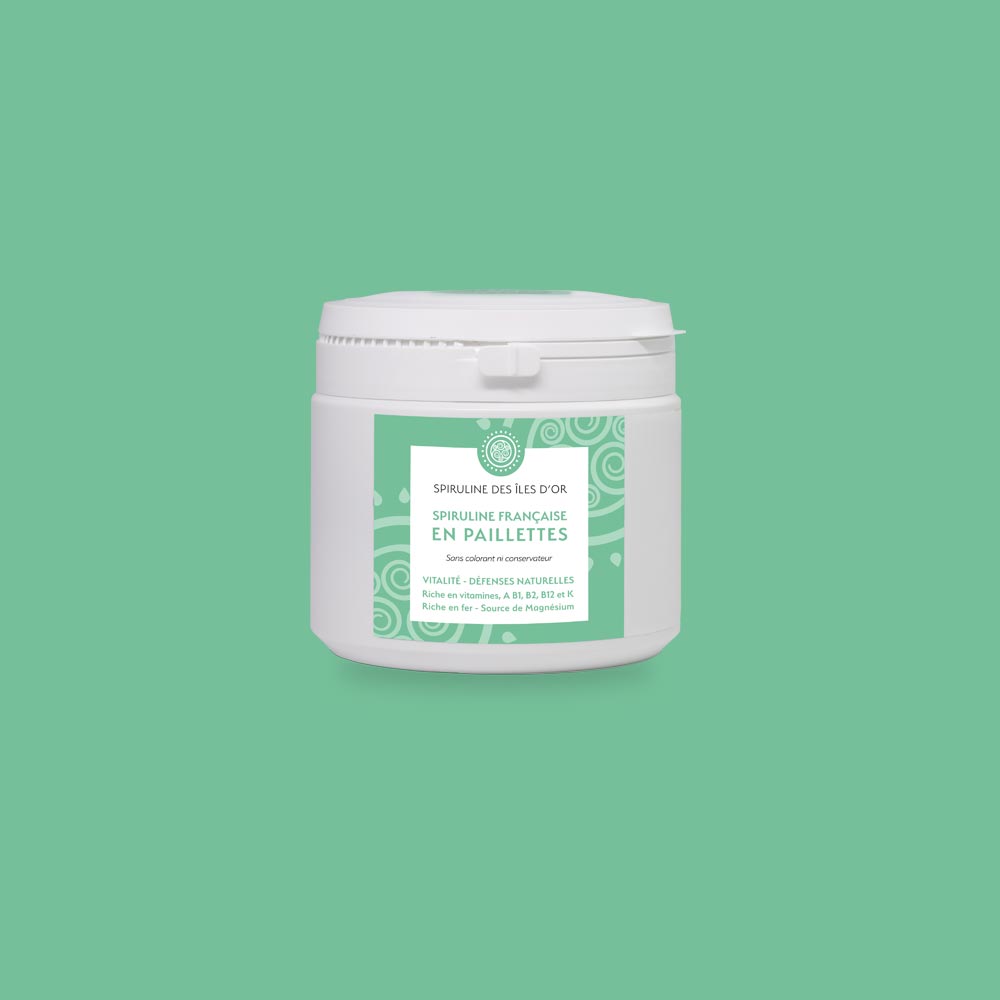 Spiruline BIO en paillettes pot de 300 grammes