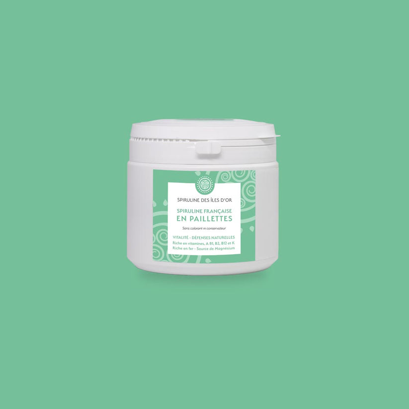 Spiruline BIO en paillettes pot de 300 grammes
