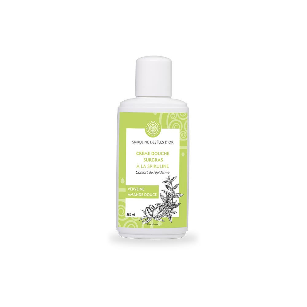 Crème douche surgras à la Spiruline fabriquée par la Maison Berthe Guilhem
